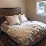 wooden bedframe bedroom